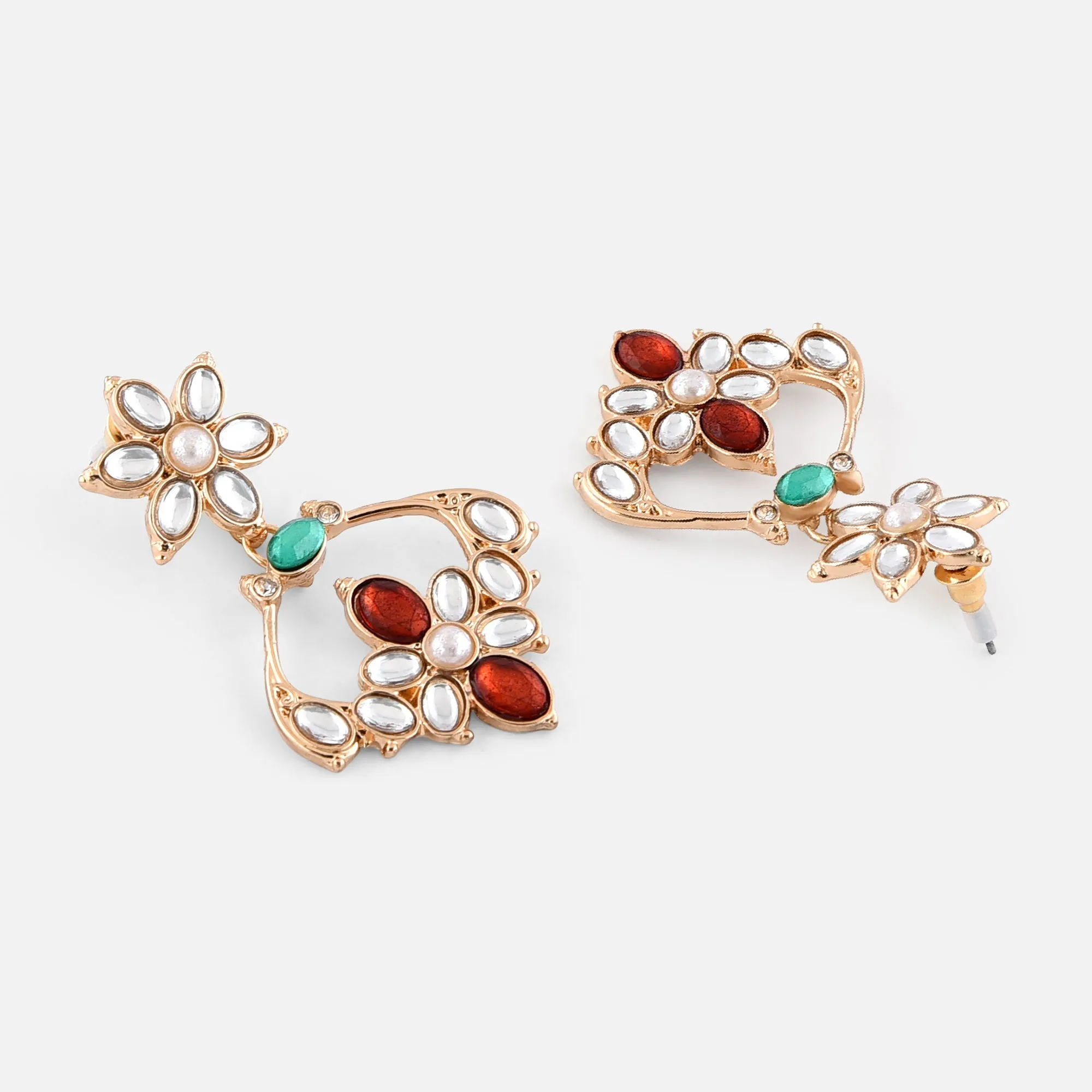 Accessorize London Women's Kundan Golden Earring