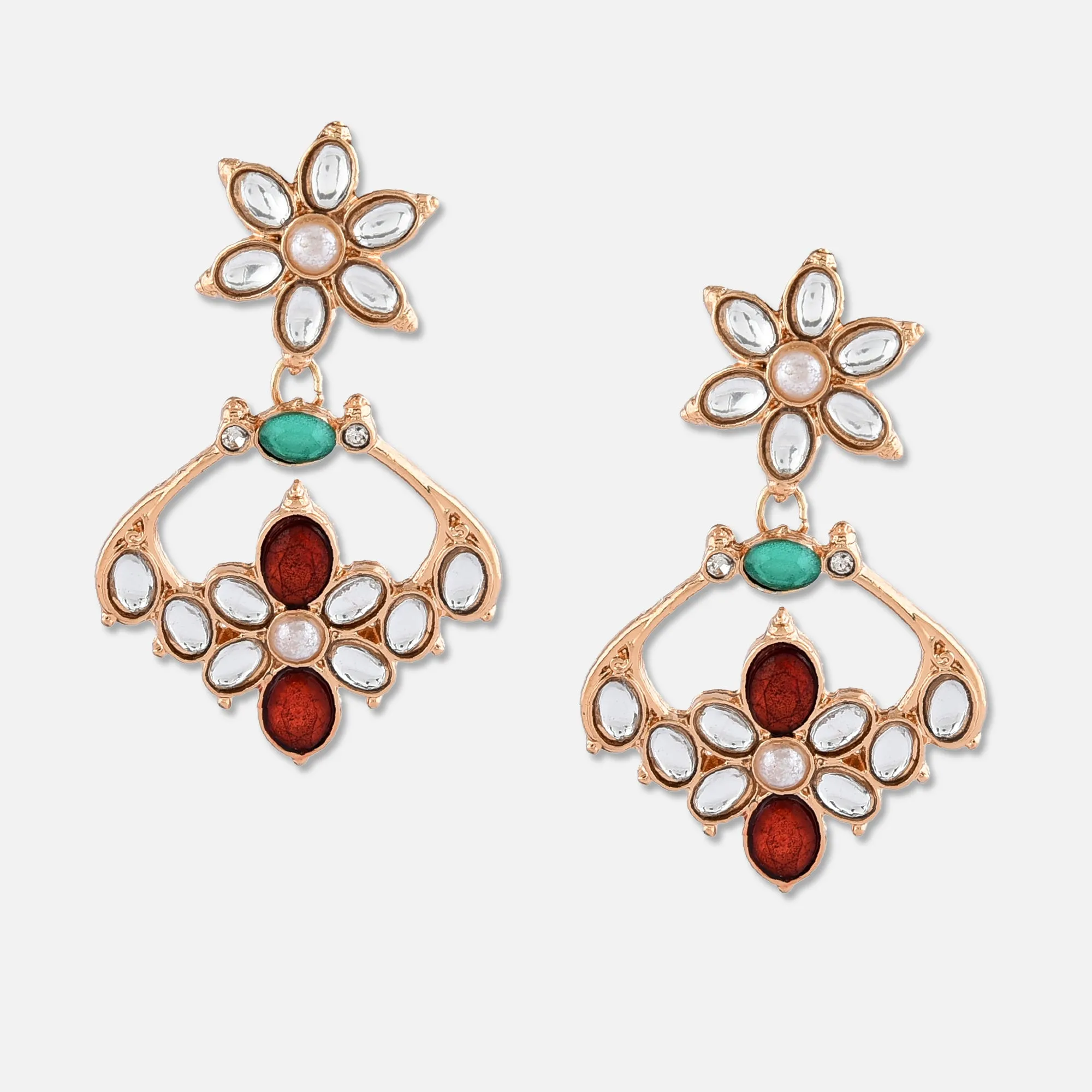 Accessorize London Women's Kundan Golden Earring