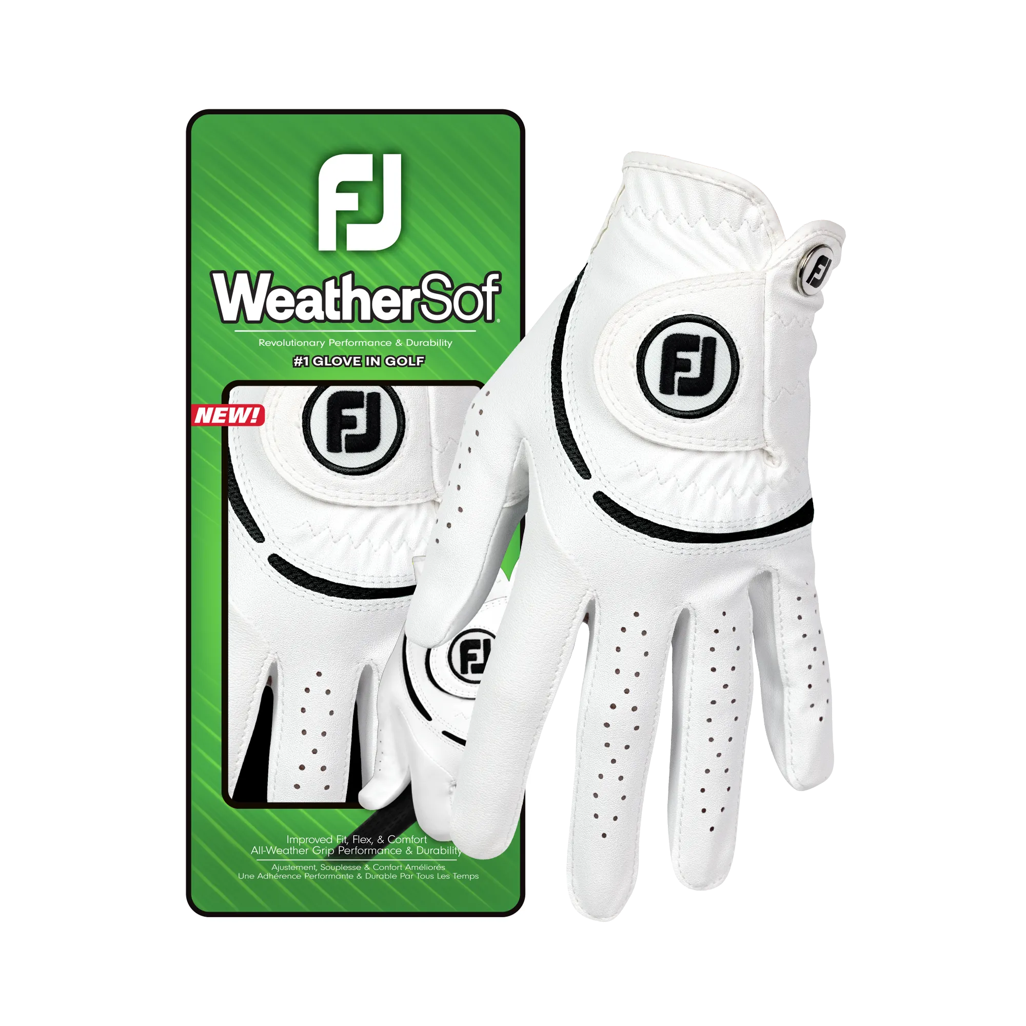 FootJoy WeatherSof Ladies Golf Glove - White/Black