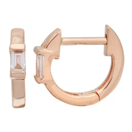 Gemstone and Solid Gold Huggies