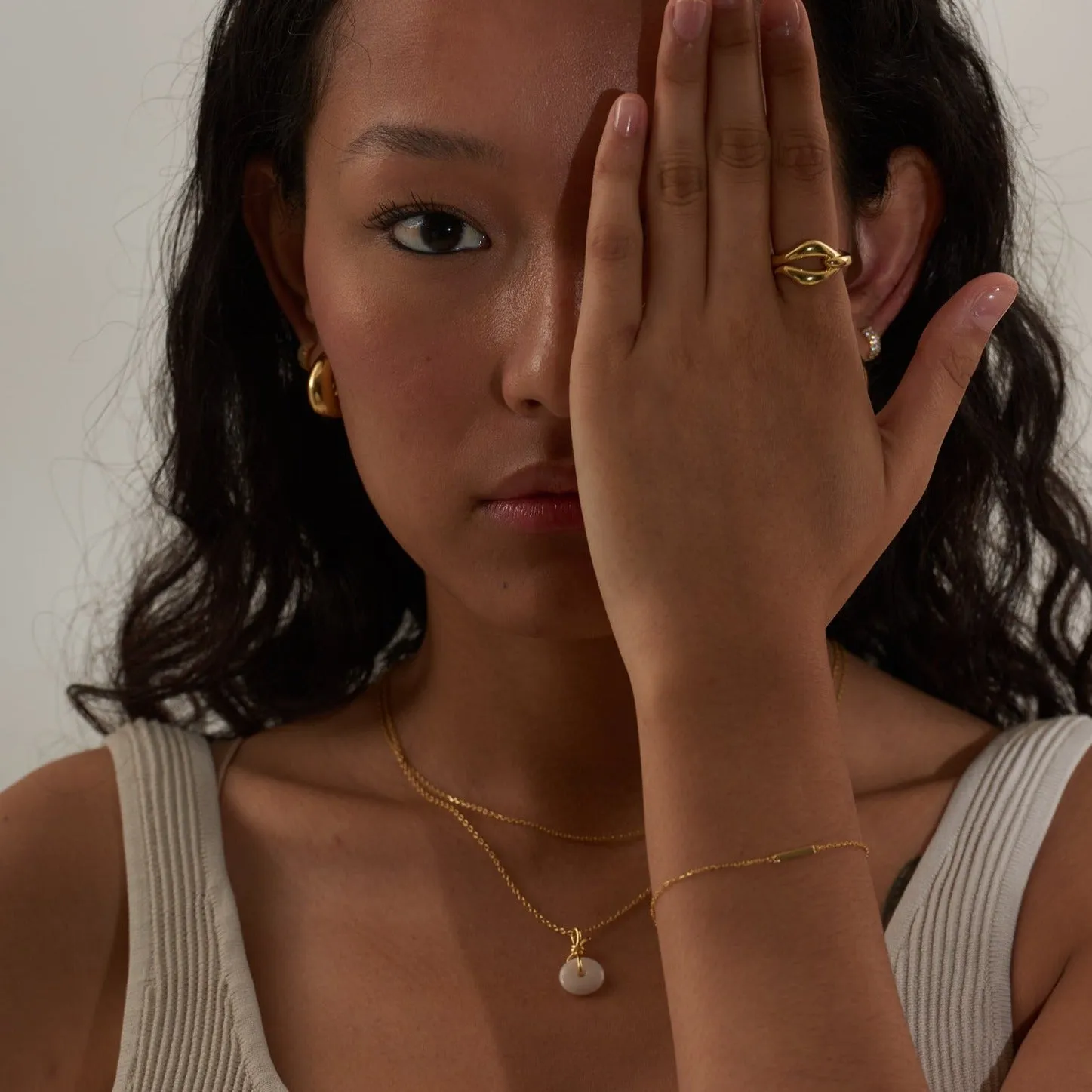Knot Necklace with White Jade