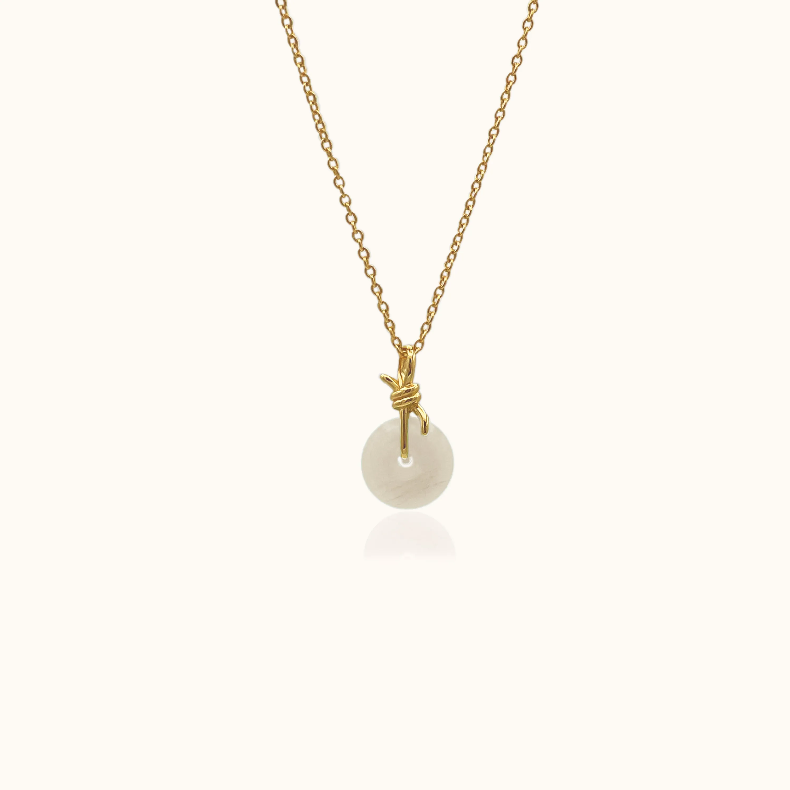 Knot Necklace with White Jade