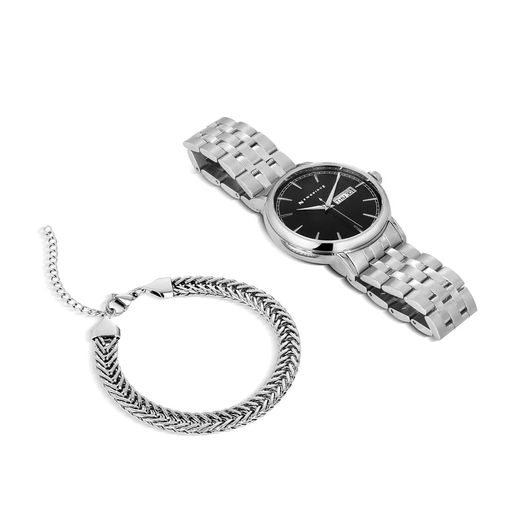 Newbridge Silver Gents Watch & Bracelet Set