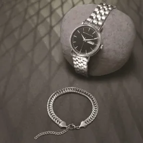 Newbridge Silver Gents Watch & Bracelet Set