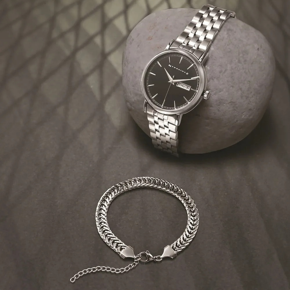 Newbridge Silver Gents Watch & Bracelet Set