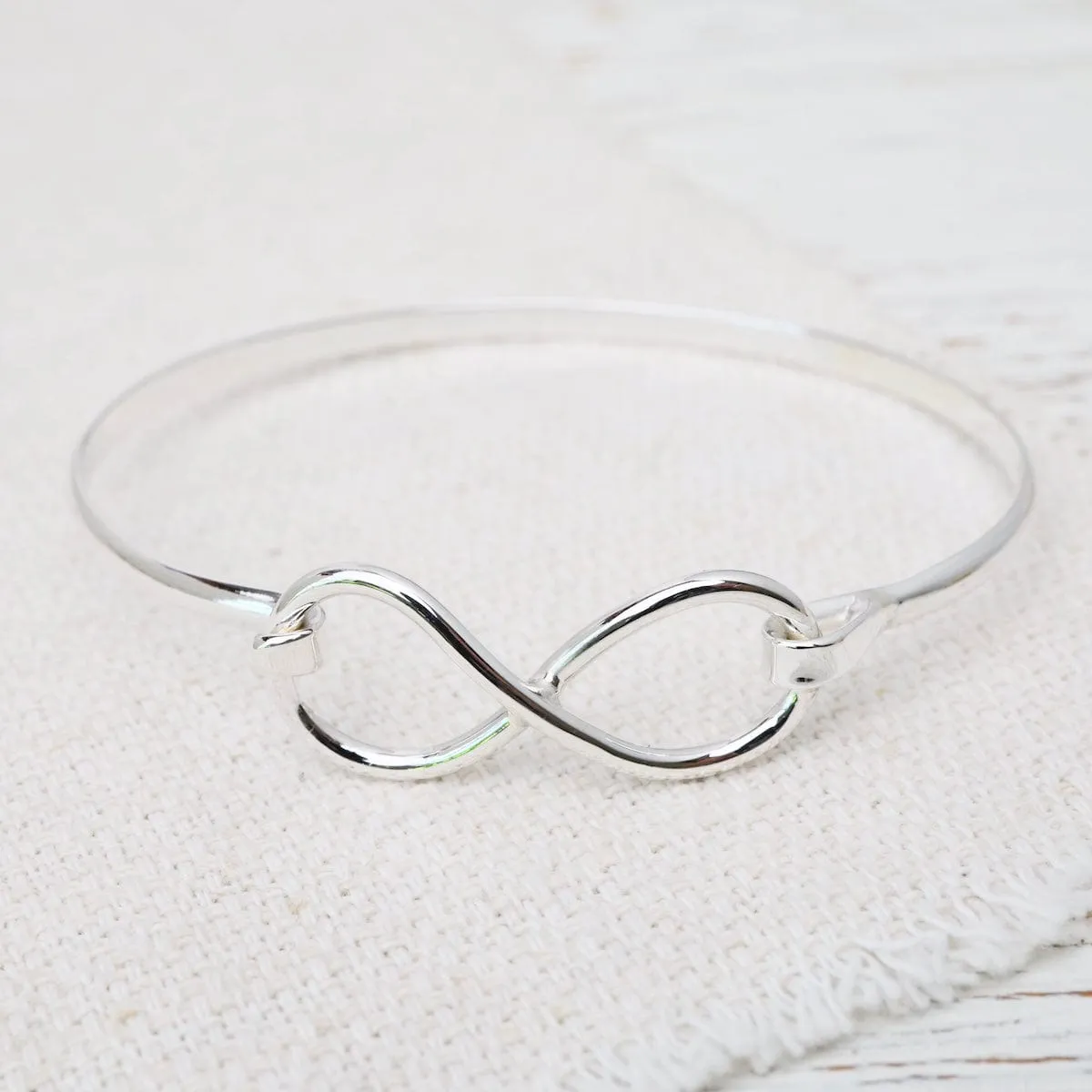 Sterling Silver Infinity Latching Bangle