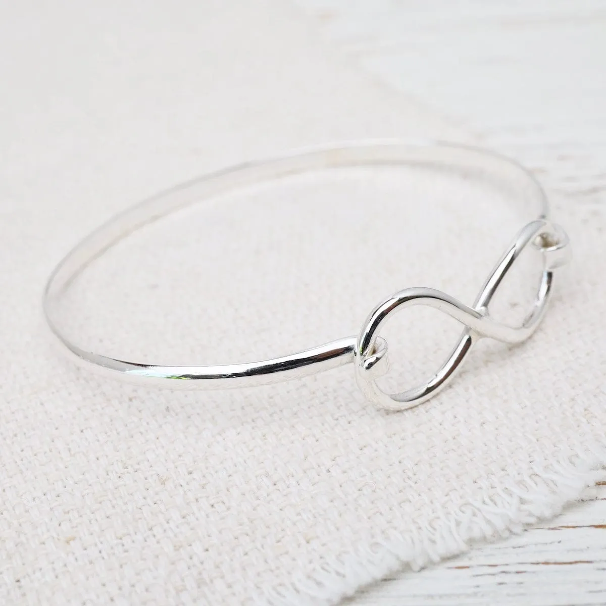 Sterling Silver Infinity Latching Bangle