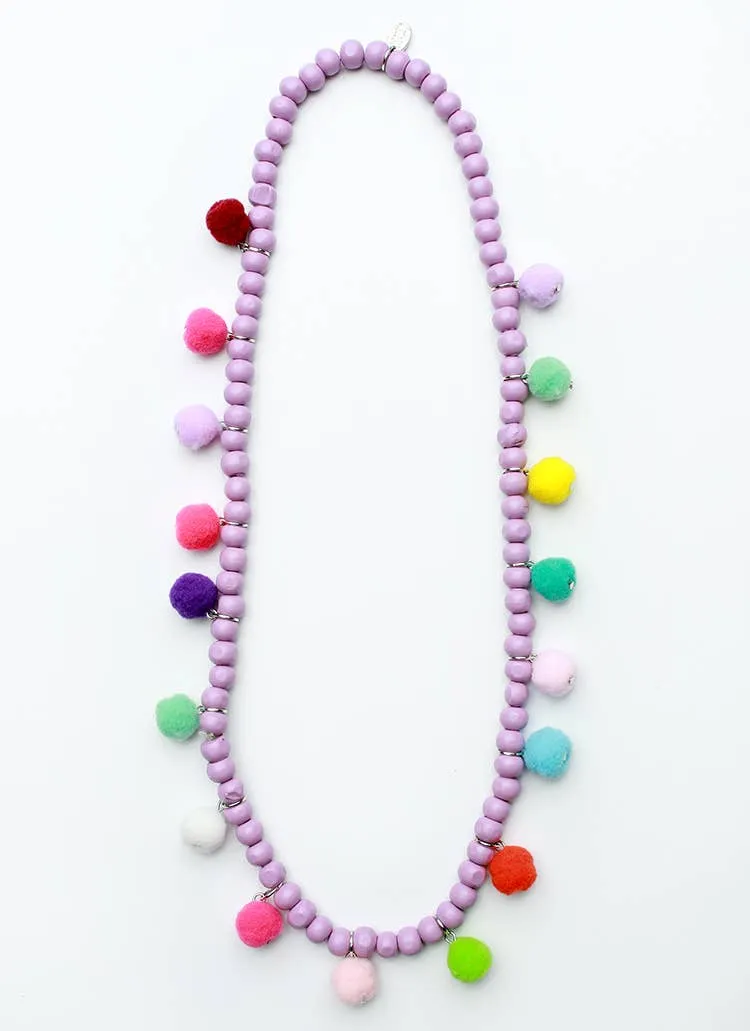 Wooden Pom Necklace