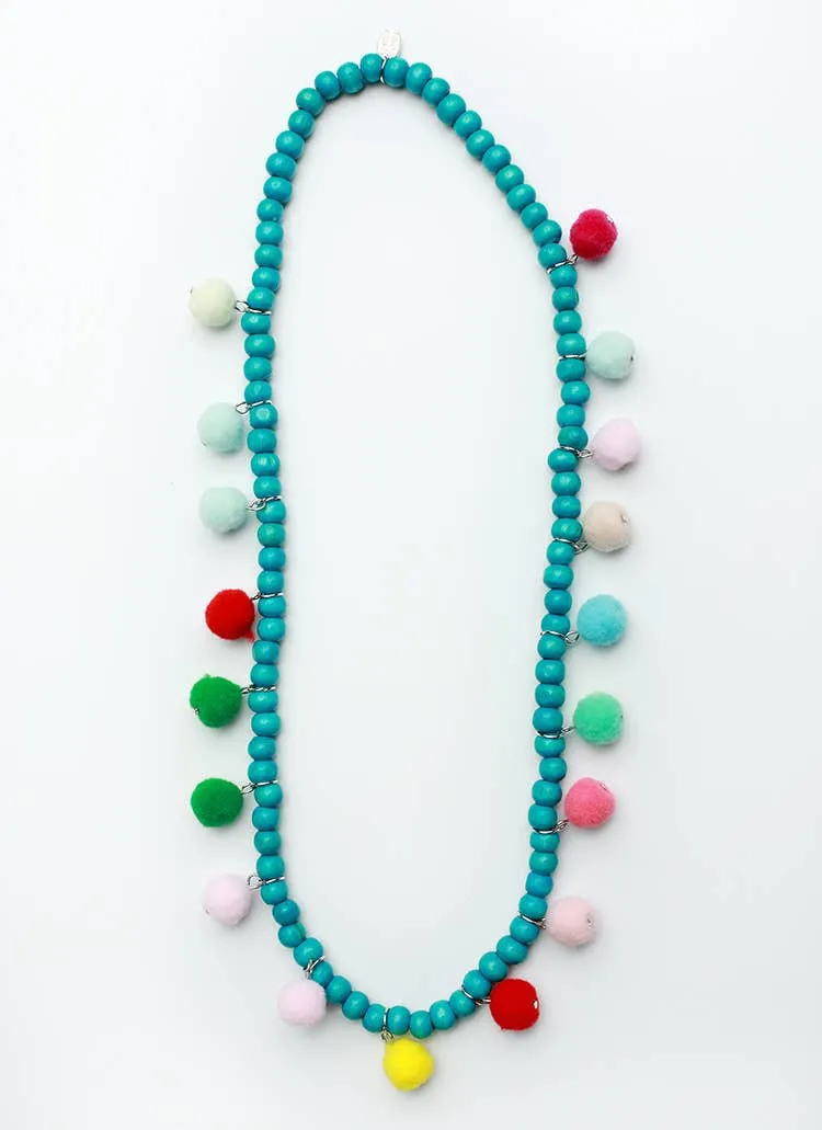 Wooden Pom Necklace