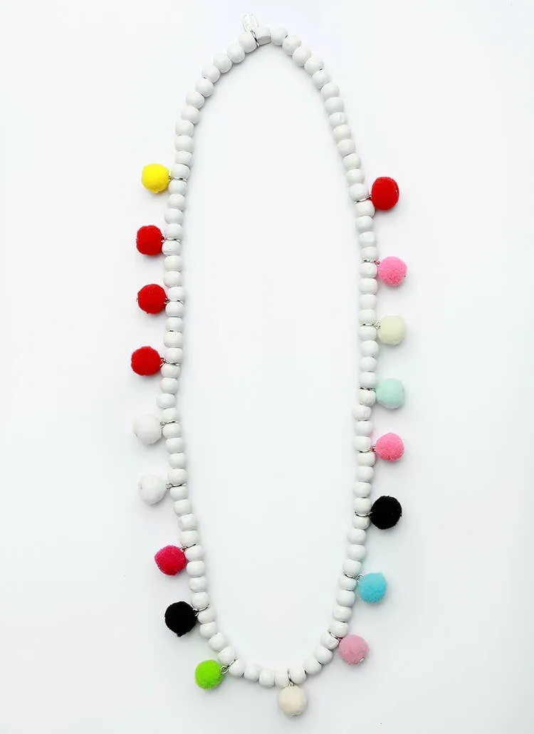 Wooden Pom Necklace